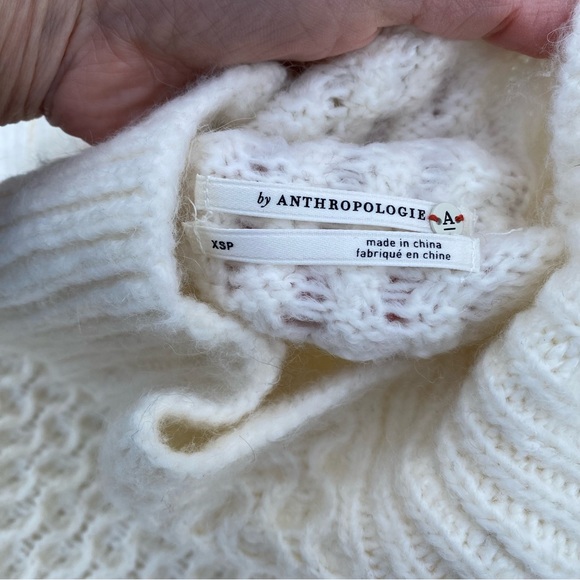 Anthropologie Ivory Bia Sweater with Balloon Sleeves XSP petite - Picture 4 of 7